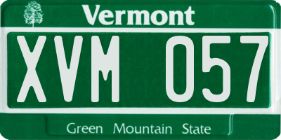 VT license plate XVM057