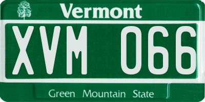 VT license plate XVM066