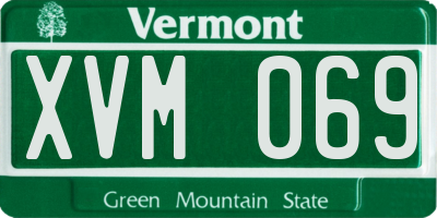 VT license plate XVM069