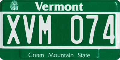 VT license plate XVM074
