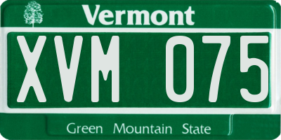 VT license plate XVM075