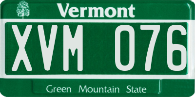 VT license plate XVM076
