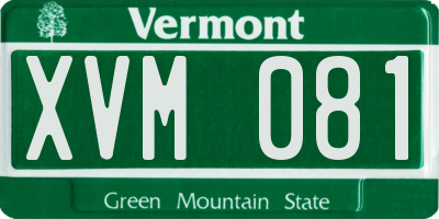 VT license plate XVM081