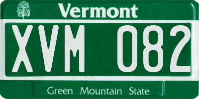VT license plate XVM082