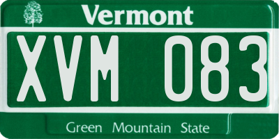 VT license plate XVM083