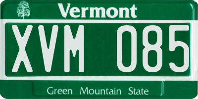 VT license plate XVM085
