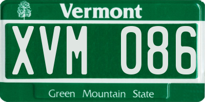 VT license plate XVM086