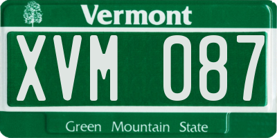 VT license plate XVM087