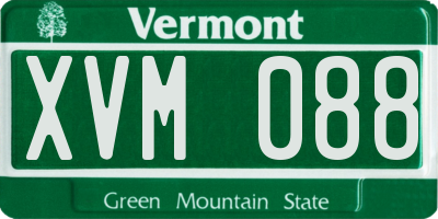 VT license plate XVM088