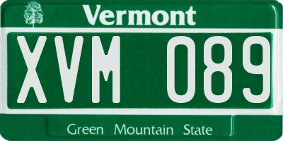 VT license plate XVM089