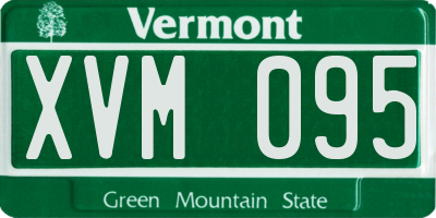 VT license plate XVM095