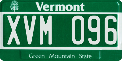 VT license plate XVM096