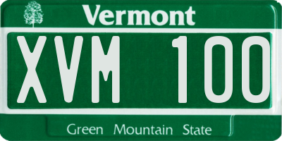 VT license plate XVM100