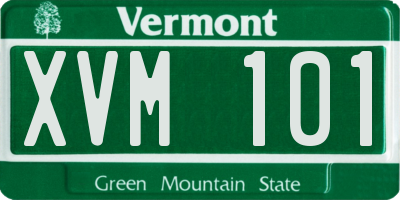 VT license plate XVM101
