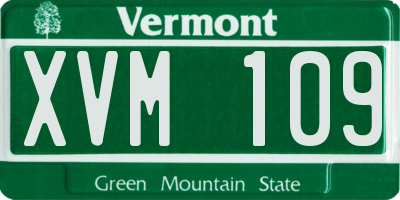 VT license plate XVM109