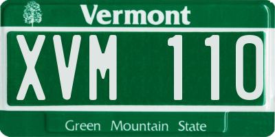 VT license plate XVM110