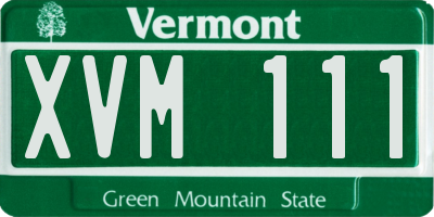 VT license plate XVM111