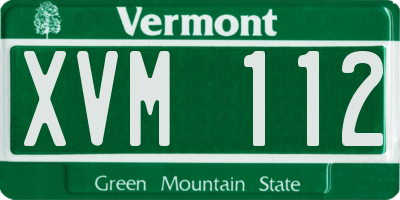 VT license plate XVM112