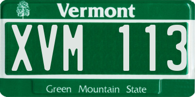 VT license plate XVM113