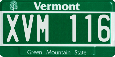VT license plate XVM116