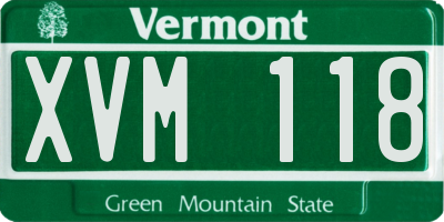 VT license plate XVM118