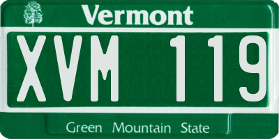 VT license plate XVM119