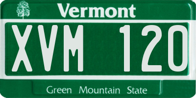 VT license plate XVM120