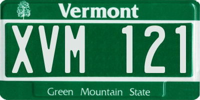 VT license plate XVM121