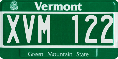 VT license plate XVM122