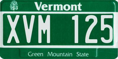 VT license plate XVM125