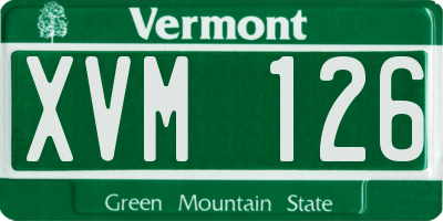 VT license plate XVM126