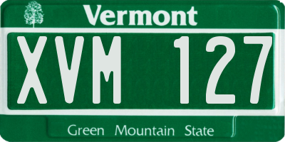 VT license plate XVM127