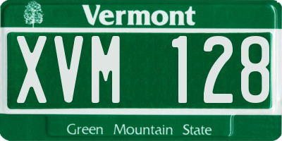 VT license plate XVM128
