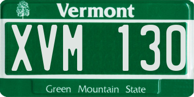 VT license plate XVM130