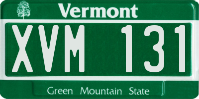 VT license plate XVM131
