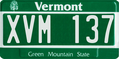 VT license plate XVM137