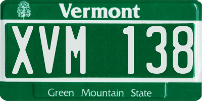 VT license plate XVM138