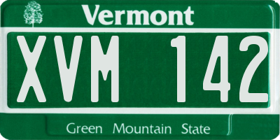 VT license plate XVM142