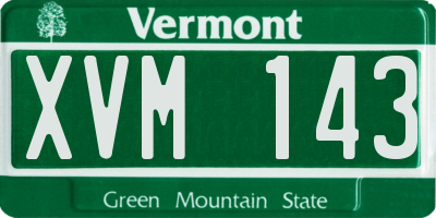 VT license plate XVM143