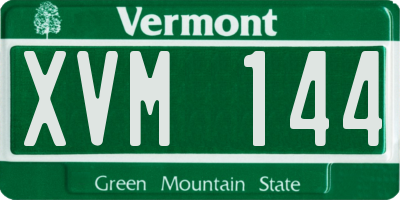 VT license plate XVM144