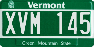 VT license plate XVM145