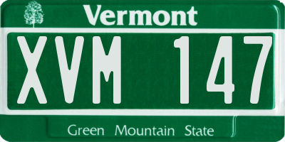 VT license plate XVM147