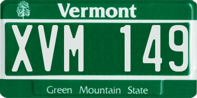 VT license plate XVM149