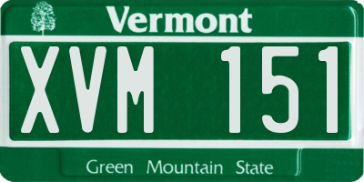 VT license plate XVM151