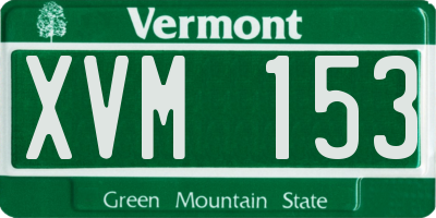 VT license plate XVM153
