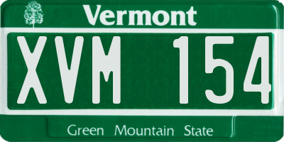 VT license plate XVM154