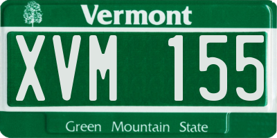 VT license plate XVM155