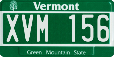 VT license plate XVM156