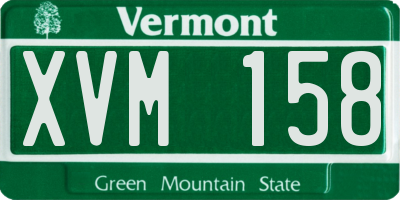 VT license plate XVM158