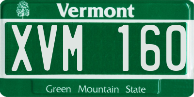 VT license plate XVM160